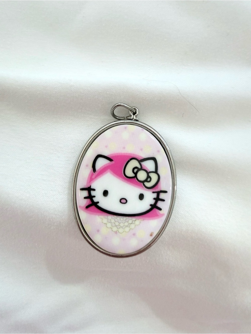 Tarina Tarantino Hello Kitty Pink Head Cameo Medallion Pendant